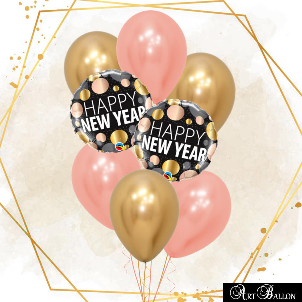 Bouquet-Happy-New-Year-Rosegold-Gold